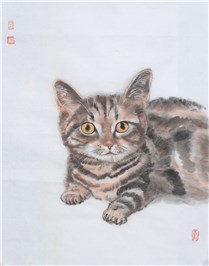 郑东青《猫趣4》